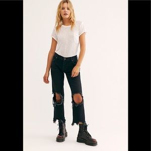 Free People Maggie Mid Rise Straight Jeans